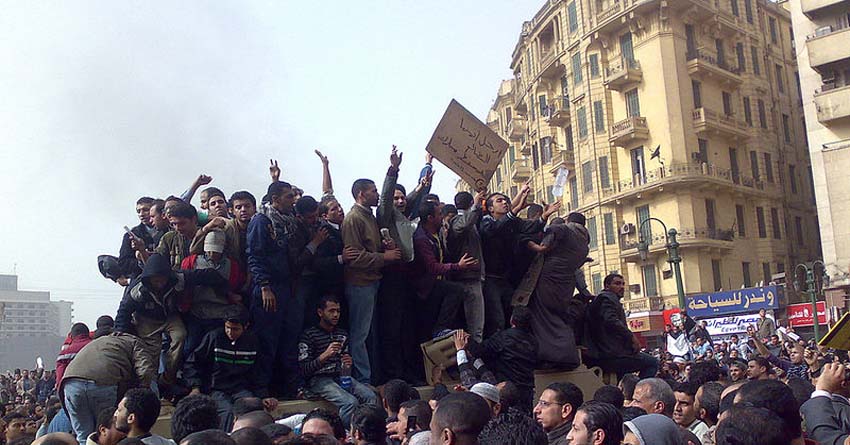 Demonstranten auf dem Tahrir-Platz 2011